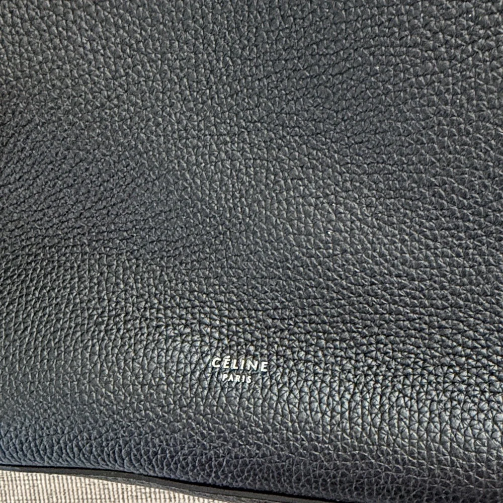 🆕 new Celine Black Leather Tote Bag designer supple calf leather medium big bag - Picture 2 of 9